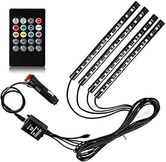 Sulfar 12V RGB LED Strip Light Atmosphere Decoration Lamp Car Interior Light with Remote Control