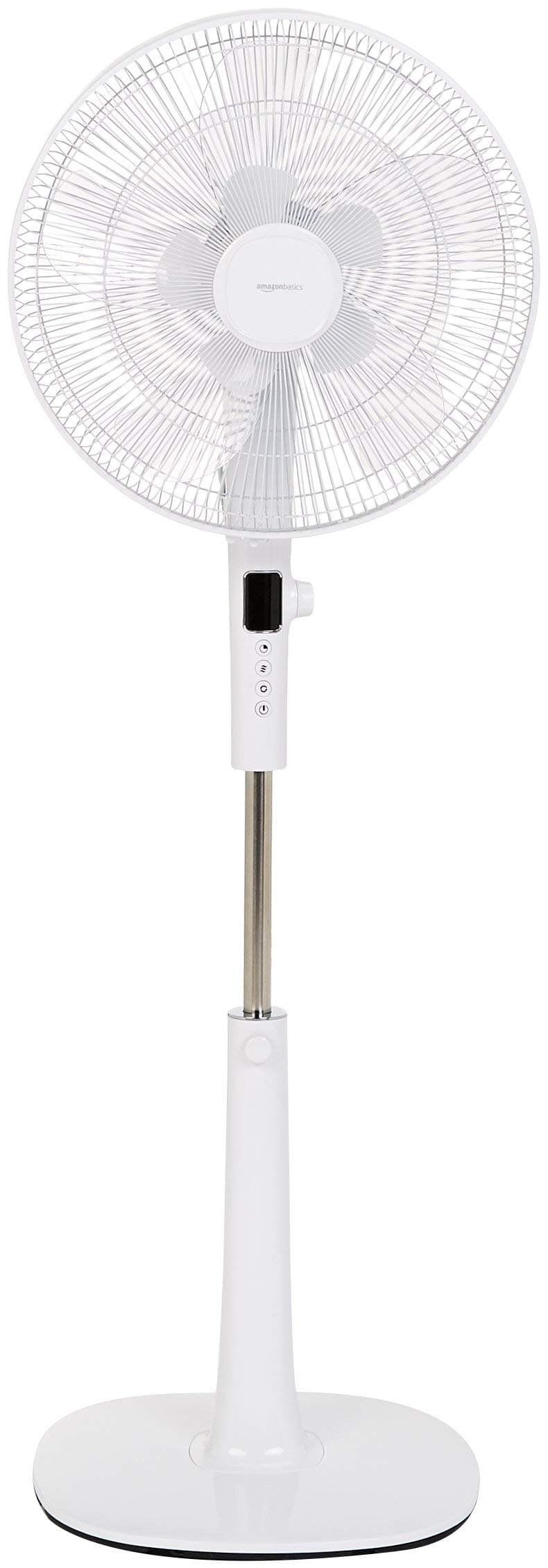 Height & Tilt Angle Adjustable Oscillating Digital Dual 5-Blade 12-Speed Standing Pedestal Fan with Remote Control, White