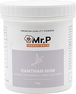 Mr.P Ingredients Xanthan Gum 5 Kg Powder Thickener Stabiliser Ideal for Making Soups Sauces Gluten Free Baking Ice Cream Vegan Vegetarian Gluten Free Halal Kosher Non-GMO (Recyclable Pot)