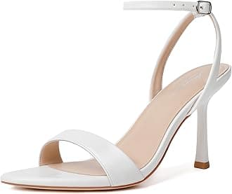 Mostrin Heels for Women Strappy Lace Up Ankle Strap Heels Pointed Open Toe Stiletto High Heeled Sandals for Prom, Party, Daily