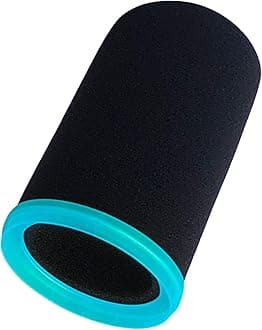 RhymKawa SM7b Foam Cover for Shuer SM7B, MV7 POP Filter RK345 Replacement, Windscreen with Colored Retaining O-Ring Identified Seat (Cyan)