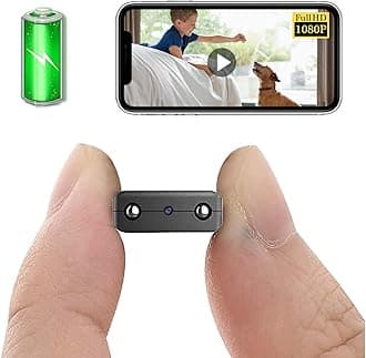 Rettru Smallest WiFi Video Cameras,1.5 Hours Battery, HD 1080P Security Personal Video recorders Webcams, Portable Surveillance with Night Vision, AI Human Motion-Activated Cameras, Remote Viewing.