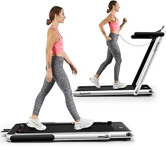 Goplus 2 in 1 Folding Treadmill, 2.25HP Superfit Under Desk Electric Treadmill, Installation-Free with Remote Control, APP Control and LED Display, Walking Jogging for Home Office