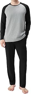 DAVID ARCHY Men's Combed Cotton Soft Sleepwear Long Sleeve Top and Bottom Pajama Set Short Sleeve Set