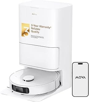 MOVA P10 Ultra Robot Vacuum and Mop 8,300Pa Suction 140°F Hot Water Auto Mop Washing & Drying, Dual Spinning Extenable Clean, 10.5mm Lifting for Carpet, 360°Obstacle Avoidance, App Control