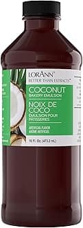 Coconut Bakery Emulsion: True Essence, Ideal for Boosting Fruit Tones in Cakes, Cookies & Desserts, Gluten-Free, Keto-Friendly, Extract Substitute Essential for Your Kitchen, 16 Oz