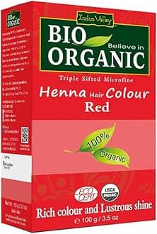 Bio Organic Natural Henna Hair Color Red 100gm| 100% Gray Hair Coverage And Long Lasting Hair Dye | Vegan and Cruelty-Free