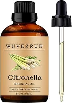 Citronella Essential Oil, 60ML Pure and Natural for Aromatherapy Diffuser - 2 Fl Oz