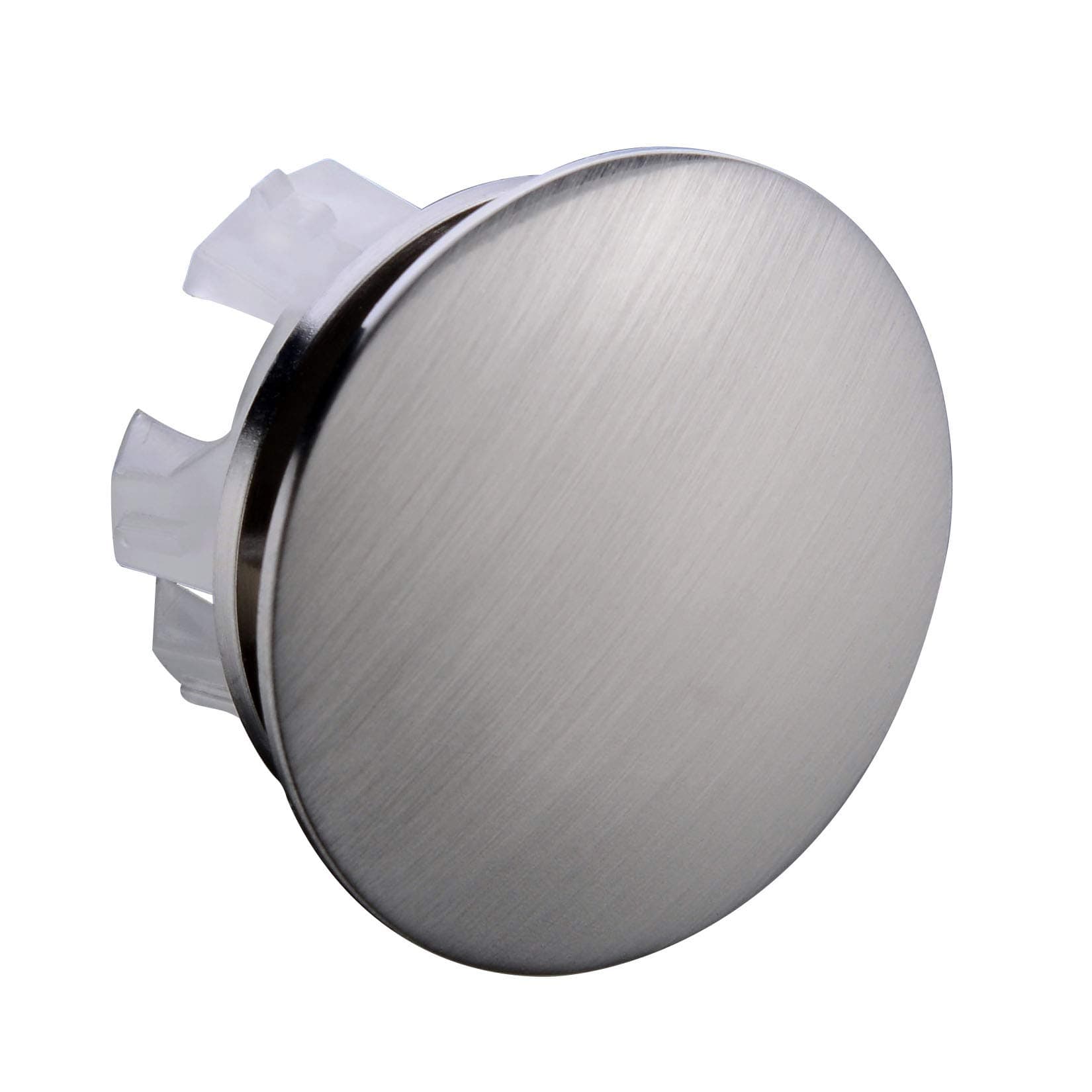 Solid Brass Sink Overflow Cap Round Hole Cover for Bathroom Basin, Brushed Nickel Finish