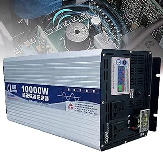 10000W/12000W Pure Sine Wave Inverter 24V/48V/60V/72V DC to 110V/220V AC Converter Car Transformer for Home,RV,Truck,Power Inverter with 2 AC Socket & Color Display Screen,10000W-60Vto220V