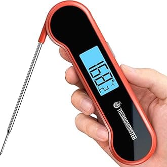 0.5 Sec Instant Read Meat Thermometer Digital with ±0.5℉ Precision, Food Thermometer for Cooking Kitchen Gadgets, Oven Grill Candy BBQ Essentials Accessories, Gifts for Him Dad Men Birthday, Red