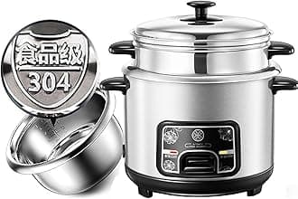 Rice Cooker-steamer (2/3/4/5L) 304 Stainless Steel Rice Cooker, with Spatula and Measuring Cup, for 1-7 People (Size : 2L)