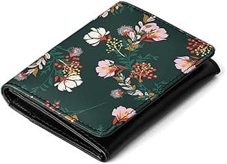 DailyObjects Flip Top Leather Card Wallet for Women, Lush Midnight, Floral