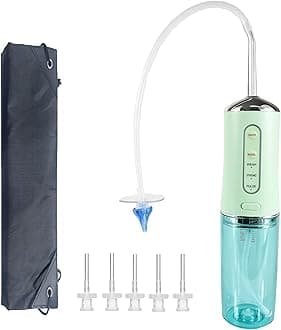 Electric Ear Cleaning Kit for Adults – Premium Ear Wax Removal Tool with Electrical Cleaner Spray – Reusable Earwax Removal Kit with 3 Pressure Irrigation 6 Tip & 9.8in Silicone Hose (Green)