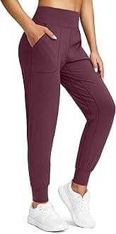 Soothfeel Women's Joggers with Zipper Pockets Petite/Regular/Tall High Waisted Athletic Workout Yoga Pants Joggers for Women
