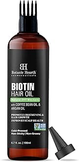 Botanic Hearth Biotin Oil for Hair Growth & Hair Treatment Oils | Strengthening Dry, Frizzy, Damaged Hair & Scalp Treatment | 6.7 Fl Oz