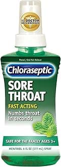 - Sugar-Free Sore Throat Relief Spray, Menthol, Spray Soothes Throat Pain in Seconds, 6 Fl Oz