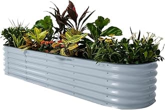 Raised Garden Bed Kits, 17" Tall 9 in 1 8ft X 2ft Metal Raised Planter Bed for Vegetables Flowers Ground Planter Box, Sky Blue