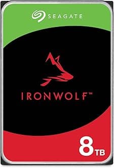 Seagate IronWolf, 8TB, NAS, Internal Hard Drive, CMR, 3.5 Inch, SATA, 6GB/s, 5,400 RPM, 256MB Cache, for RAID Network Attached Storage, FFP (ST8000VN004)