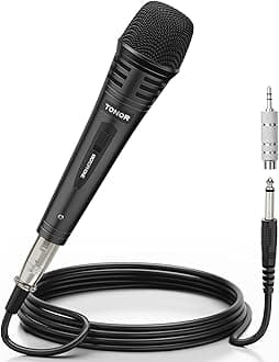TONOR Dynamic Karaoke Microphone for Singing with 5M XLR Cable, Metal Handheld Mic Compatible with Karaoke Machine/Speaker/Amp/Mixer for Karaoke Singing, Speech, Wedding and Outdoor Activity