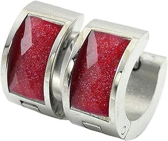 Jewelry Men's and Women's Muticolor Crystal Stainless Steel Studs Hoop Earrings