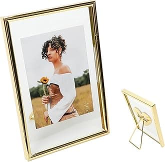AhaGo Floating Picture Frame (Gold, 4"x6") , For Multiple Photo Sizes (3x5, 2x3.1x2), Classy Gift Choice for Festival, Home or Wedding Decoration