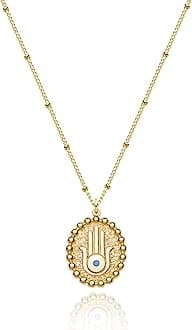 Pendant Necklace Gold Choker Layered Coin Open Karma Circle Full New Crescent Moon 14K Gold Plated Dainty Simple Moon Phase Jewelry for Women Gift