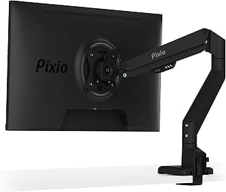 PS1S Wave Black Single Monitor Arm Stand Desk Mount - Fits up to 32 inches Monitors and up to 19.8lbs. VESA Compatibility and Integrated Cable Management