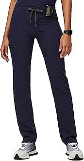 FIGS YOLA Skinny Scrub Pants for Women — Skinny Fit, Super Soft Stretch, Anti-Wrinkle, Stylish Design, Moisture-Wicking Medical Scrub Pants Navy Blue
