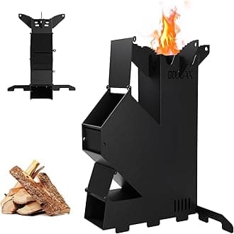 Rocket Stove for Cooking Portable Wood Burning Wood Fire Camping Backyard Cooking Outdoor Events BBQ Comes with Storage Bag
