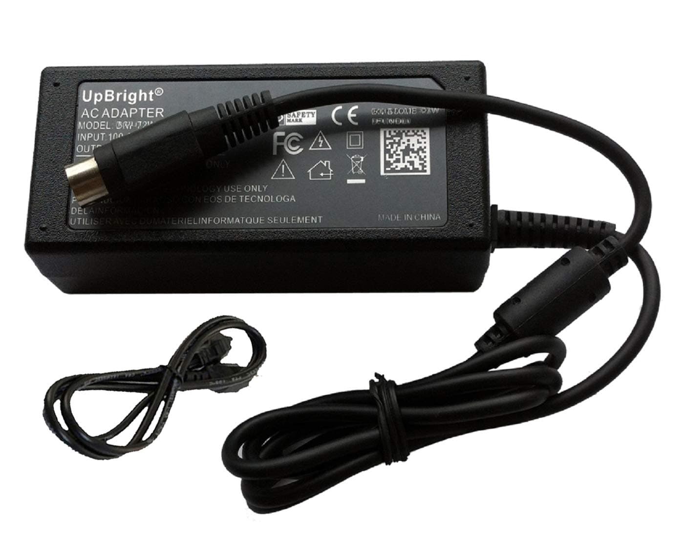 UpBright 4-Pin DIN AC/DC Adapter Compatible with BYTECC ME-350ISA ME-350U2(V3) ME-350U2(V3)-SL ME-350U2(V3)-BK ME-350V4-ISA-BK 3.5" Mobile Drive Aluminum External Enclosure 5V 12V Power Supply Charger