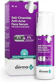 Sali-Cinamide Anti-Acne Face Serum - 30 ml | Fights active acne | Fades acne marks & scars | Controls excess oil | Unclogs pores | Reduces redness & inflammation