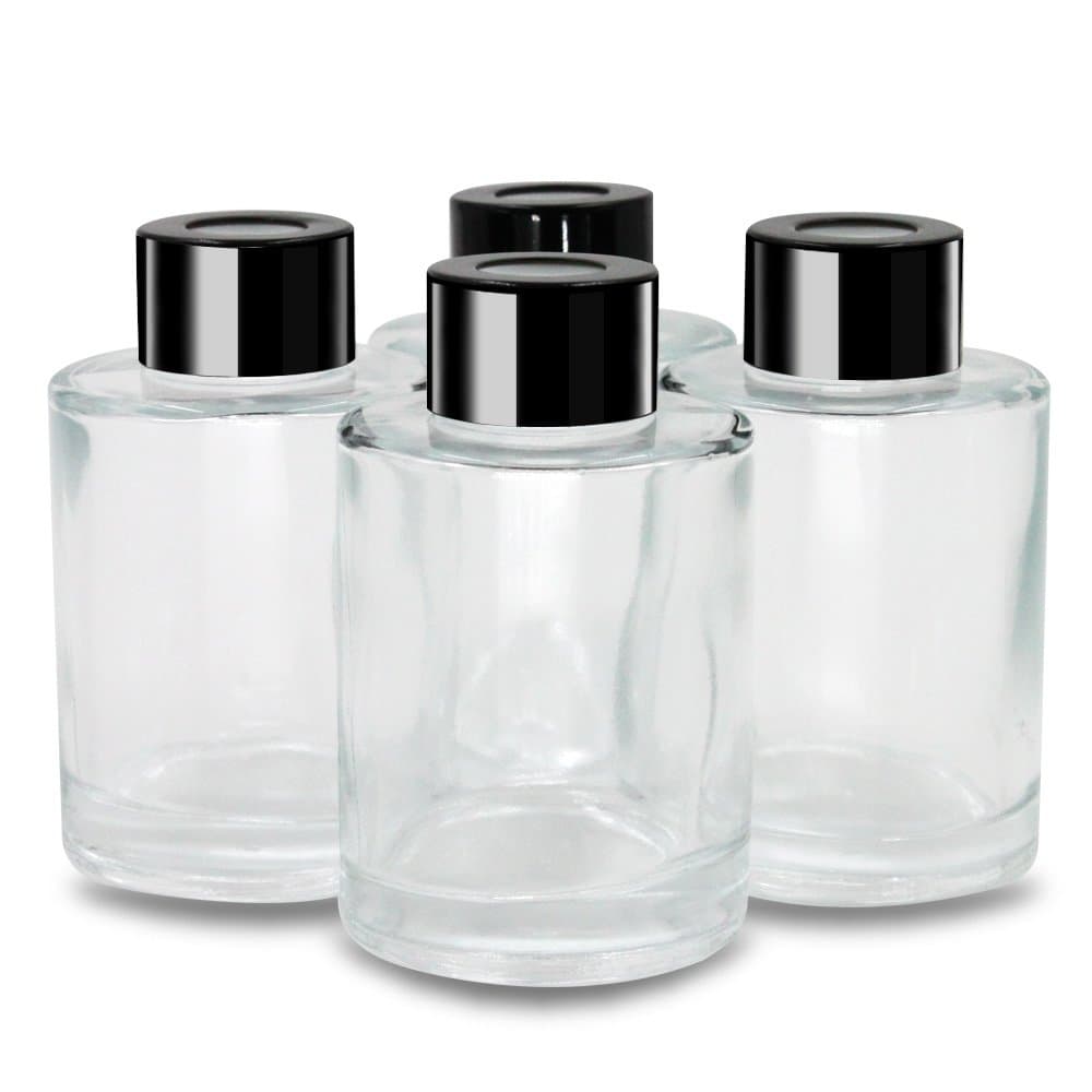 Frandy House Reed Diffuser Bottles with Black Caps Set of 4 – 3.35 inches High, 70ml 2.36 ounce. Fragrance Accessories Diffuser Bottles Use for Diy Replacement Reed Diffuser Sets.