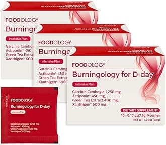FOODOLOGY Burningology D-Day (Pack of 3, 30 Days) - Jiaogulan, Wakame Complex, Green Tea Extract, Garcinia Cambogia Supplement.