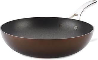 Anolon Nouvelle Copper Hard Anodized Nonstick Wok/Stir Fry Pan/Wok Pan - 12 Inch, Sable Brown
