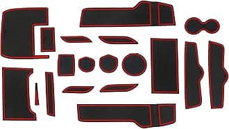 Asgohme Fit for Honda Civic 2016-2021 (Sedan) Accessories, Upgraded Custom Non-Slip Cup Holder Inserts, Center Console Liners, Door Pocket Pads, Interior Anti-Dust Liner Mats (21-PCS, Red Trim)