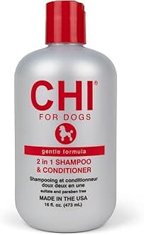 CHI for Dogs Gentle 2-in-1 Shampoo and Conditioner, pH Balanced Dog Wash with Ionic Technology, Moisturizing Clean for Puppies and Adult Dogs, All Coat Types, Made in The USA, 16 Fl Oz