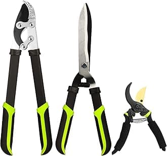 Loppers Hedge Clippers & Pruners Combo Set 3-Piece Hedge Shears, Sharp Tree Trimmer Branch Cutter for Yard, Lawn & Garden, Professional Tree Clippers Yard Clippers for Indoor & Outdoor Gardening