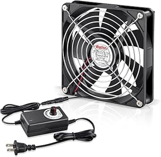 Wathai 140mm x 25mm AC Powered Fan 12V with 110V - 240V Variable Speed Controller AC Plug for DIY Biltong Box Reptile Aquarium Receiver DVR Playstation Xbox Computer Cabinet Cooling Ventilation