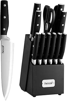 14 pcs Kitchen Knife Set Black