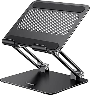 UGREEN iPad Stand Tablet Holder Desk Adjustable Foldable Portable Mount Compatible for iPad Pro 13 2024 12.9 11/Air/Mini/10th 10.9,iPhone 17 16,Galaxy Tab A9+ S11,Surface Pro,Portable Monitor(Black)