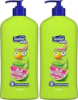 Suave Kids Shampoo and Conditioner 3 in 1 with Body Wash for Kids, Watermelon Wonder, Tear Free Shampoo and Conditioner for Kids, 18 Fl Oz (Pack of 2)