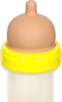 The Teatle Fast Flow Baby Bottle with Soft Silicone Orthodontic Teat - PVC, BPA Free, Anti-Colic Valve Feeding Bottle with REALATCH Technology, Suitable for 3+ Months, Pale, 200ml