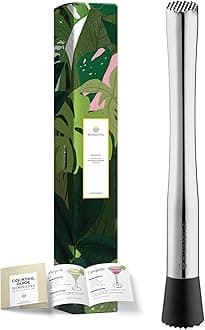 Homestia Muddler for Cocktail, 10'' Cocktail Muddler for Lemonade, Stainless Steel Bar Accessories Tools for Mojitos Fruit Drinks, Dishwasher Safe Muddlers Bar Tool (Silver)