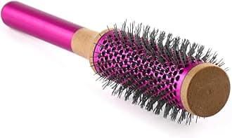 35mm/1.4inch Round Brush Comb For Dyson Hair Styling and Salon Blowout, Weighted Handle Vented Barrel Brush for Blow Drying, Curling, Straightening