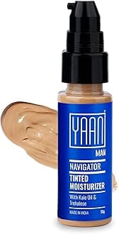 YAAN MAN Tinted Face Moisturizer for Men | With Goodness of Kale Oil & Trehalose | Moisturisers + Foundation | Healthy and Balanced Skin | For All Skin Type (Light), 30 gm