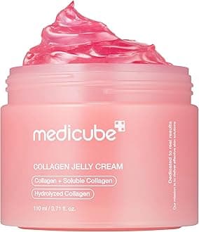 medicubeCollagen Jelly Cream- Niacinamide & Freeze-Dried Hydrolyzed Collagen-Boosts skin barrier hydration & gives 24h Glow & Firmer looking skin | No artificial color, Korean skincare 110ml
