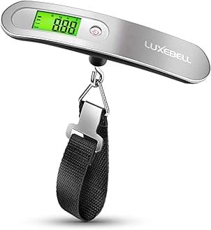 Luxebell New Portable Digital Luggage Scale With Blue Backlight And Tare Function,88lbs 40kg