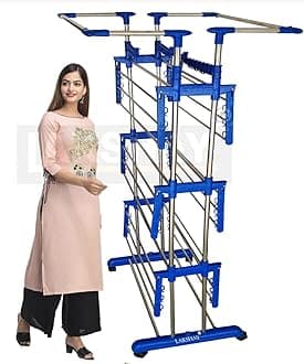 LAKSHAY Cloth Dryer Stand (Jumbo 4 Layer Stand) Stainless Steel