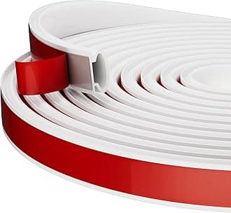 KAYLEINSTER 8M White D-Shape Rubber Door Draught Excluder Strip | Self-Adhesive Weather Stripping for Doors & Windows | Seals 2.5-5.5mm Large Gaps | Waterproof Soundproof Door Seal